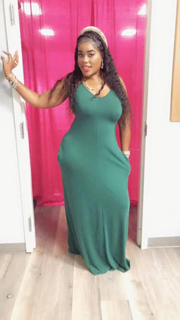 Hunter Green Long Maxi Dress