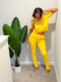 Yellow Two piece pants set