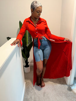 Red Tuxedo Top