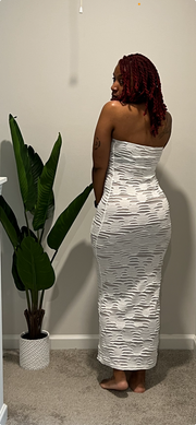 White Spider-Web Halter Dress
