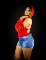 Little red riding hood backless hoodie